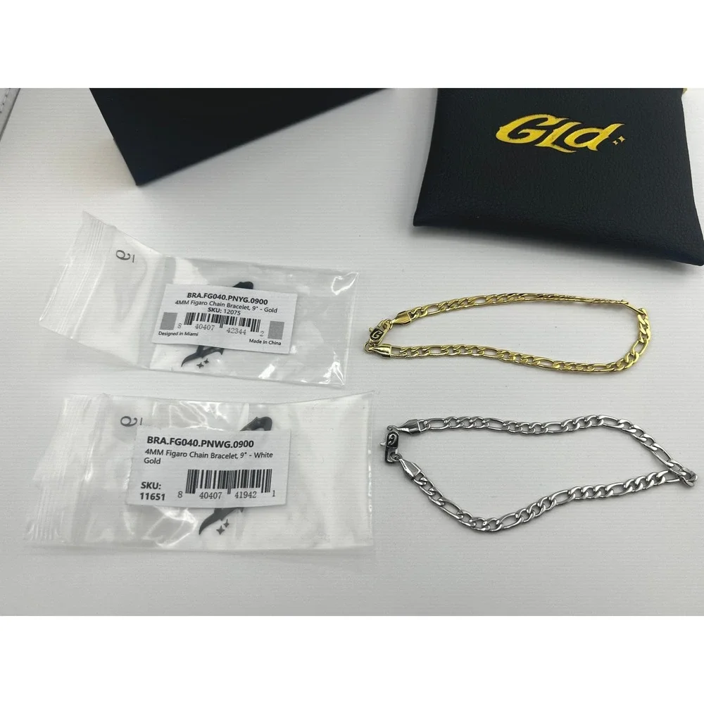 GLD 4mm Figaro Chain Bracelet 9